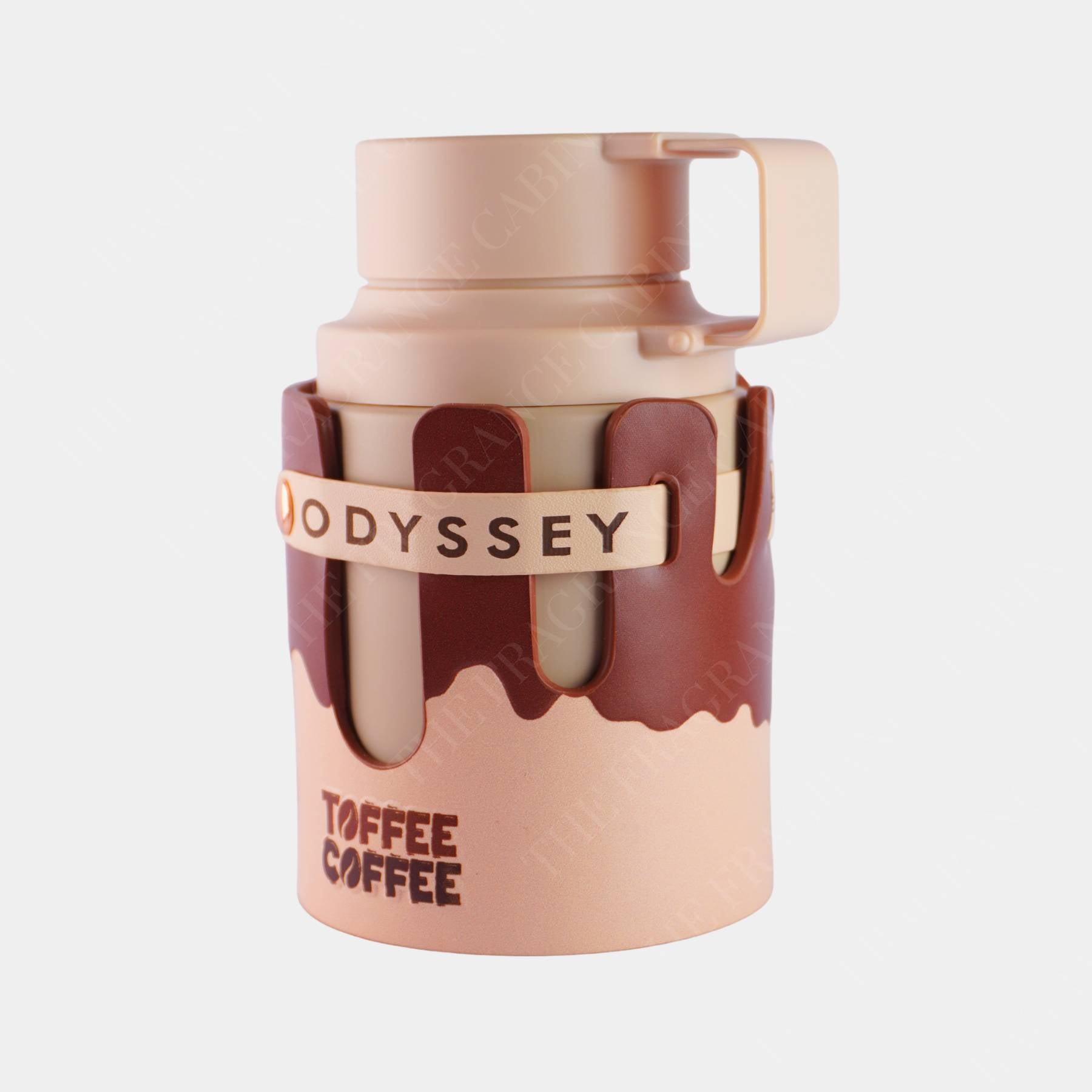 Armaf Odyssey toffee coffee 100ml eau de parfum front view of bottle, side on