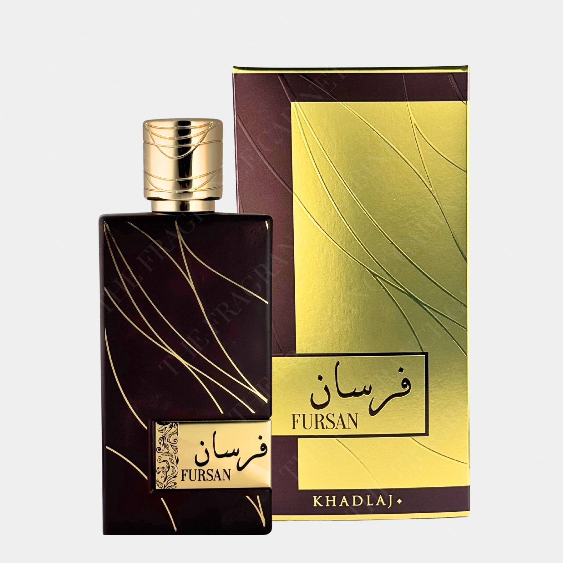 Khadlaj Fursan Brown 100ml Eau de Parfum front view of bottle and box