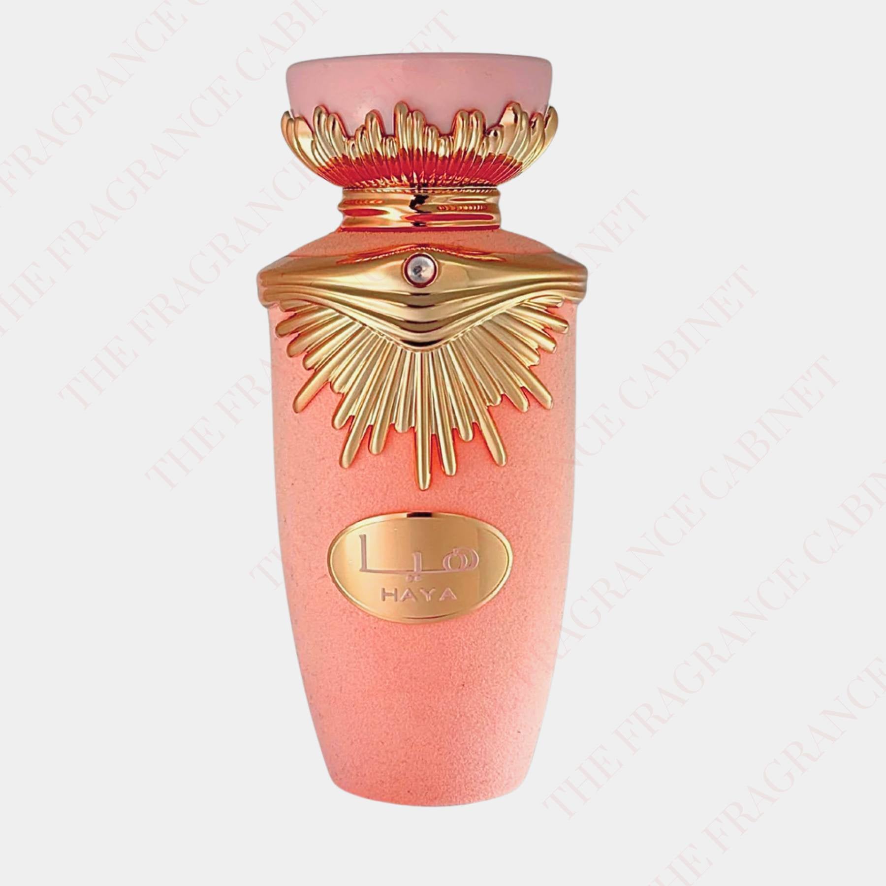 Lattafa Haya 100ml Eau de Parfum for women. Front view of the bottle.