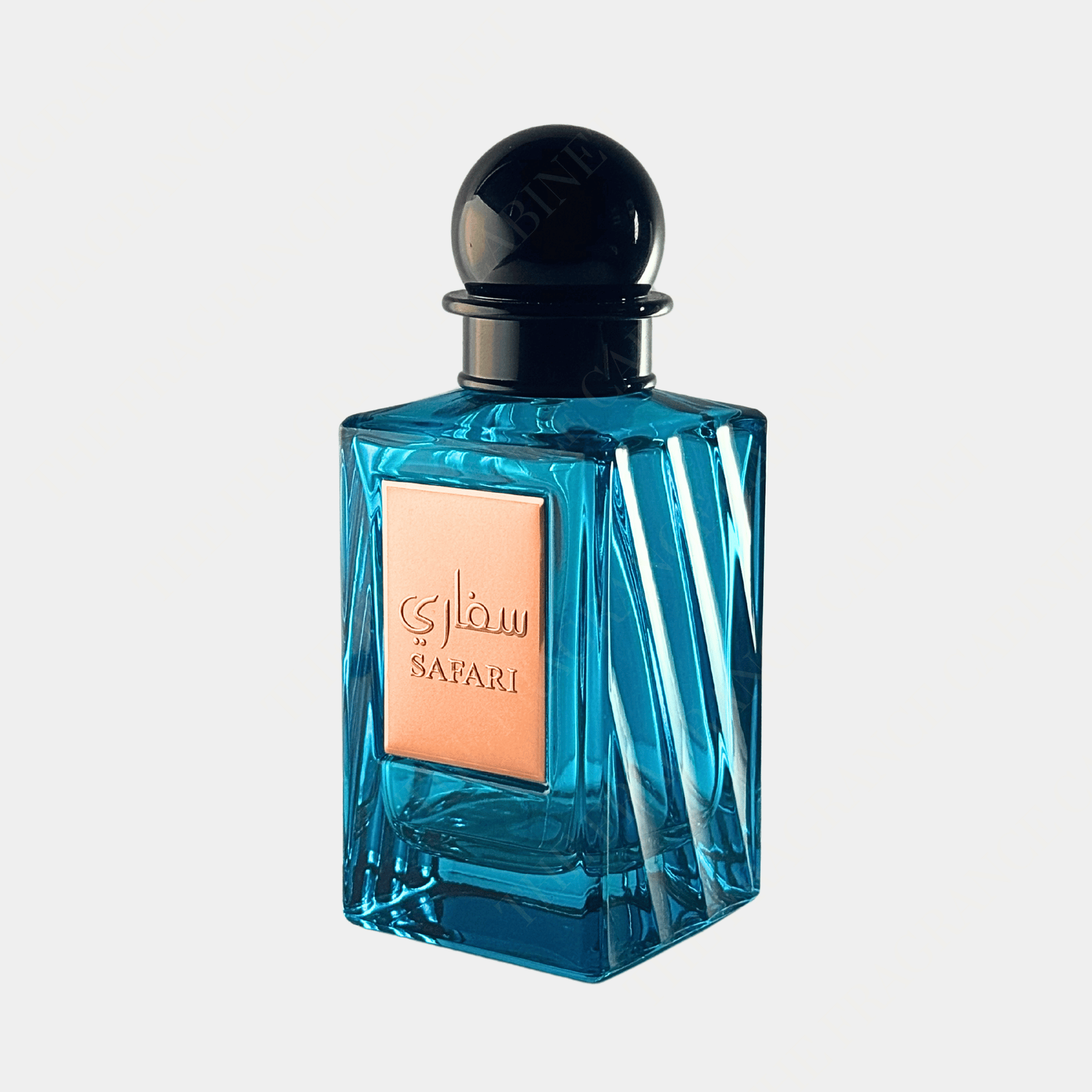 Athoor Al Alam Safari 90ml eau de parfum for men. Front view of the bottle, side on.