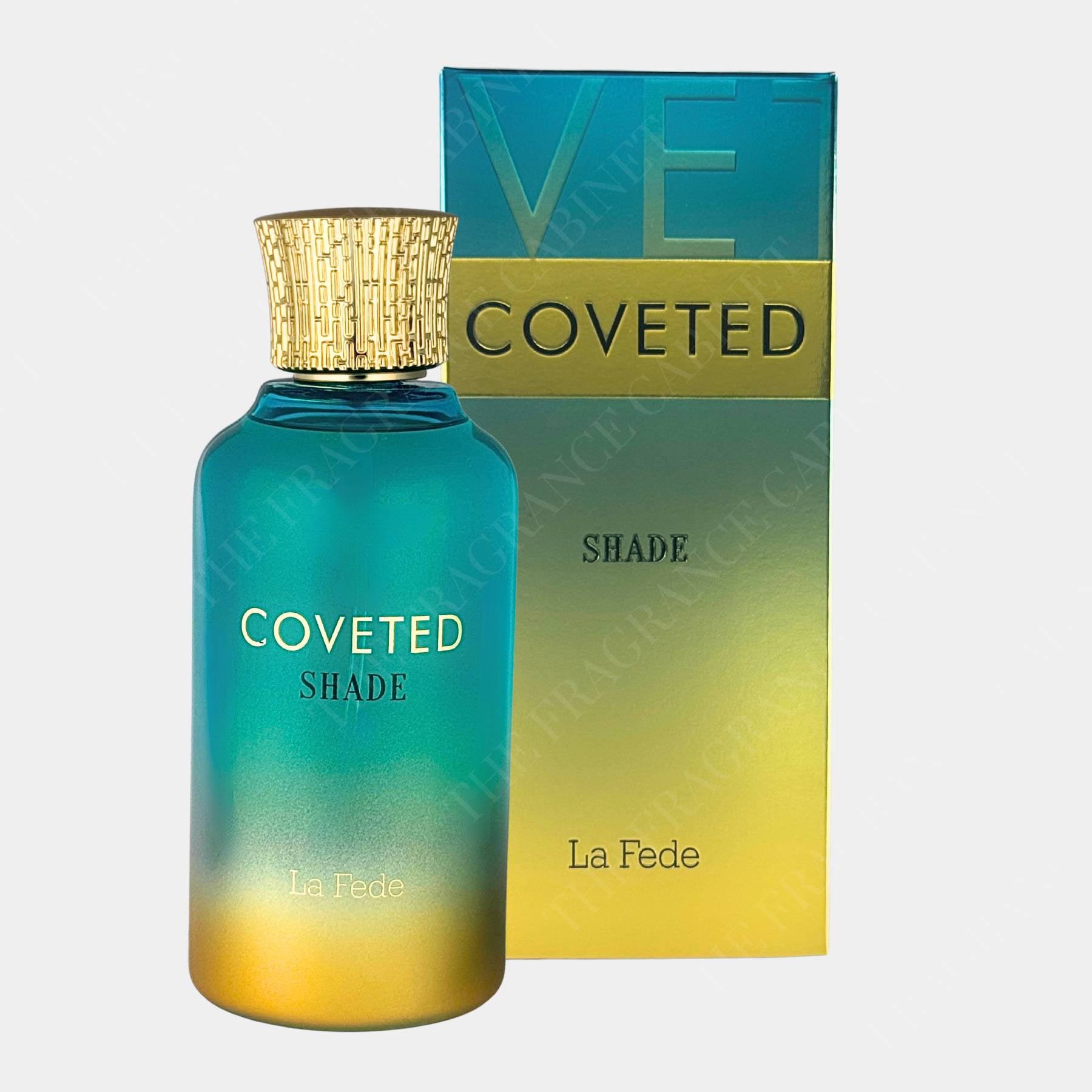 Khadlaj La Fede Coveted Shade 100ml Eau de Parfum Front View of Bottle and Box