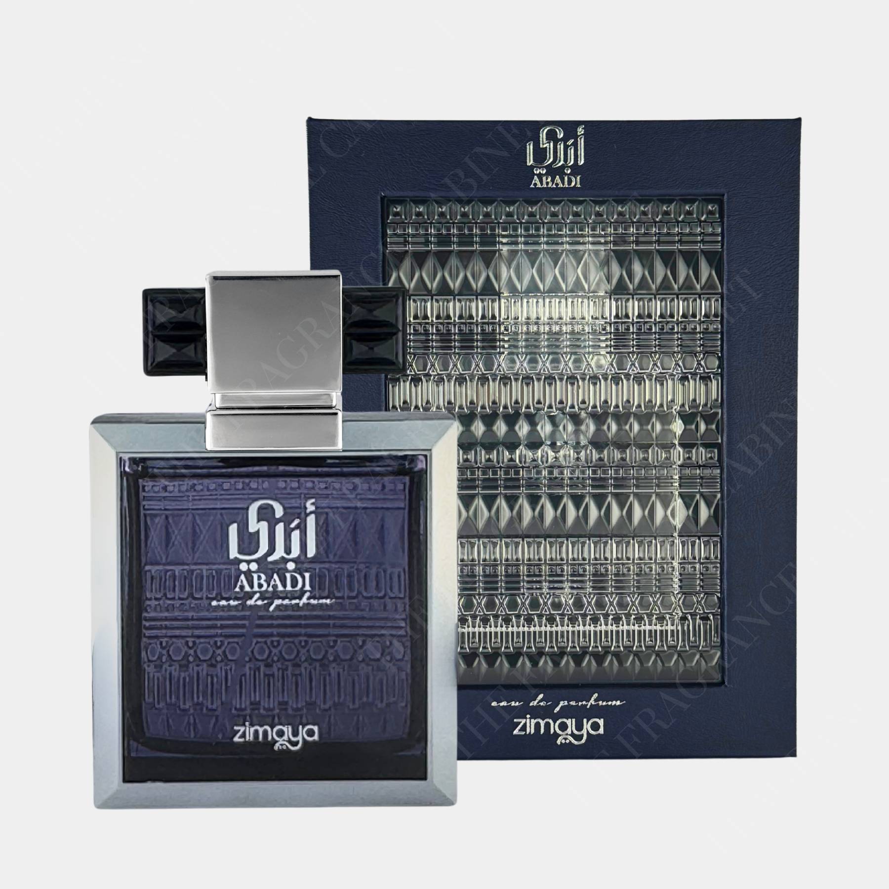 Zimaya Abadi Opulent 100ml Eau de Parfum front view of bottle and box