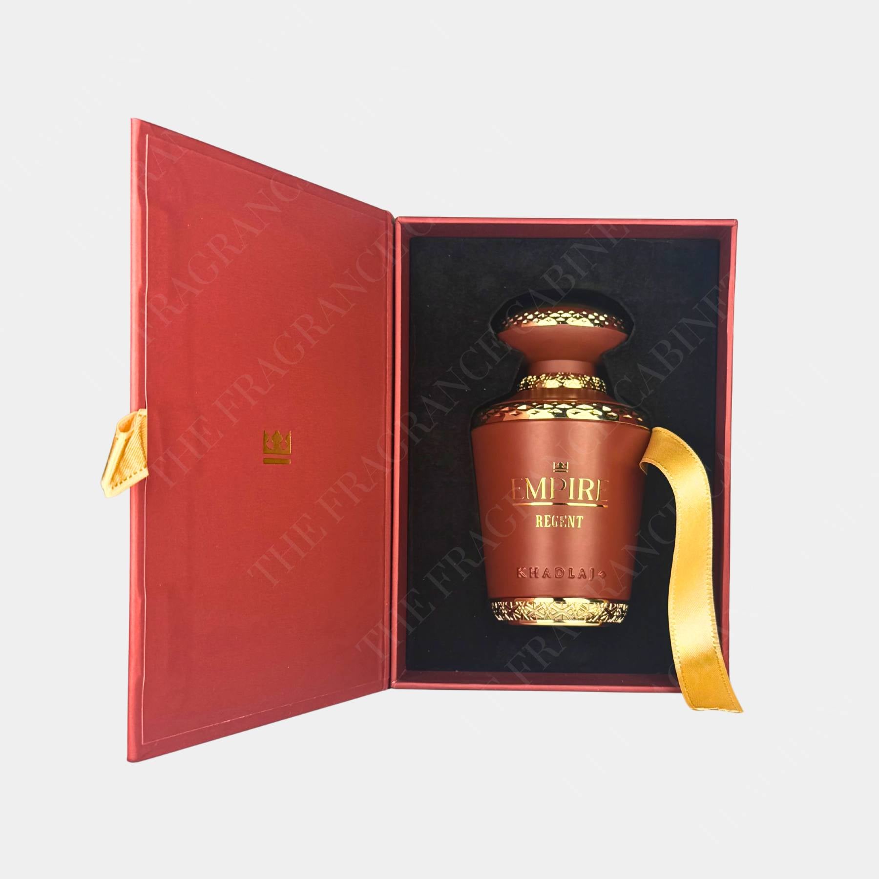 Khadlaj Empire Regent 100ml Eau de Parfum front view of bottle and box (Open)