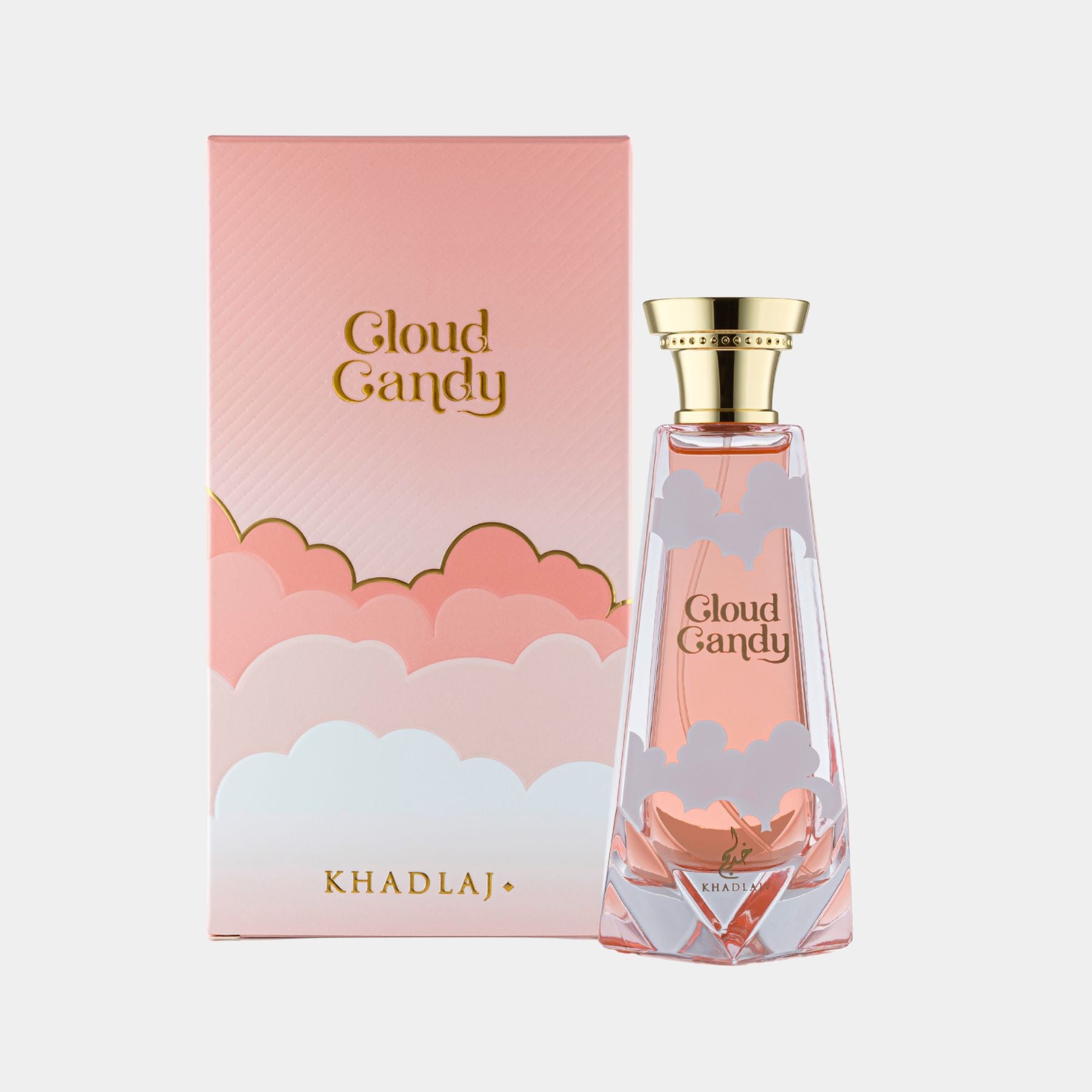 Khadlaj Cloud Candy 100ml Eau de Parfum front view of bottle and box