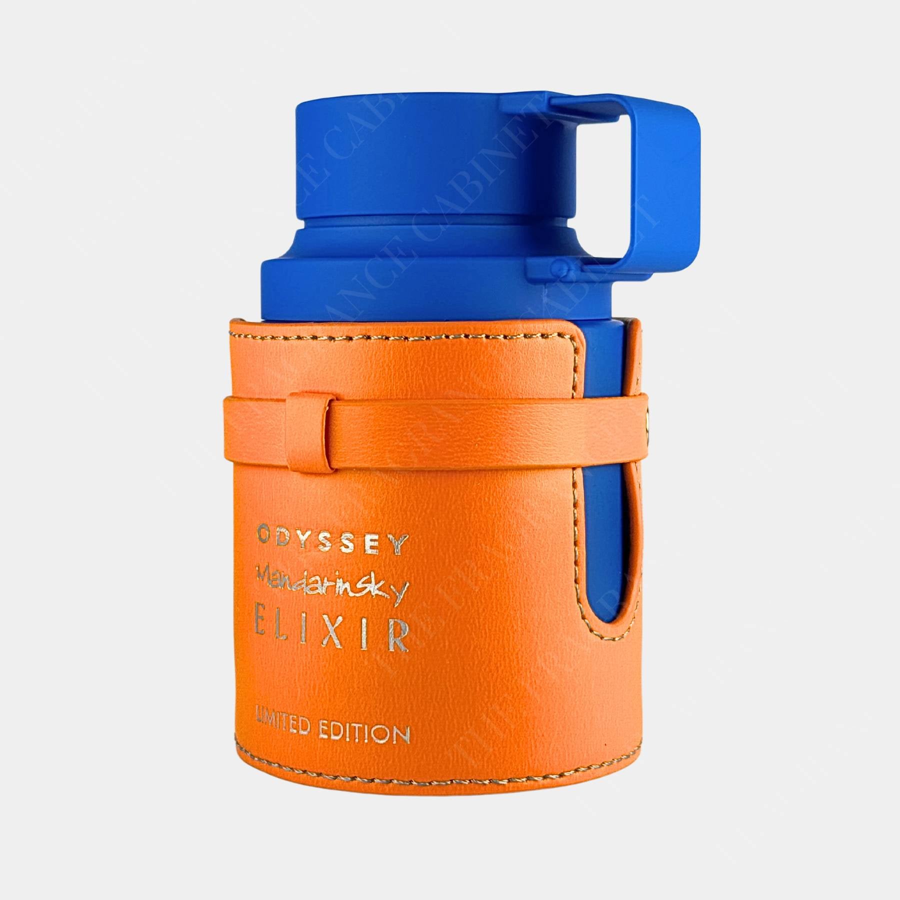 Armaf Odyssey Mandarin Sky Elixir 100ml Eau de Parfum front view of bottle, side on.