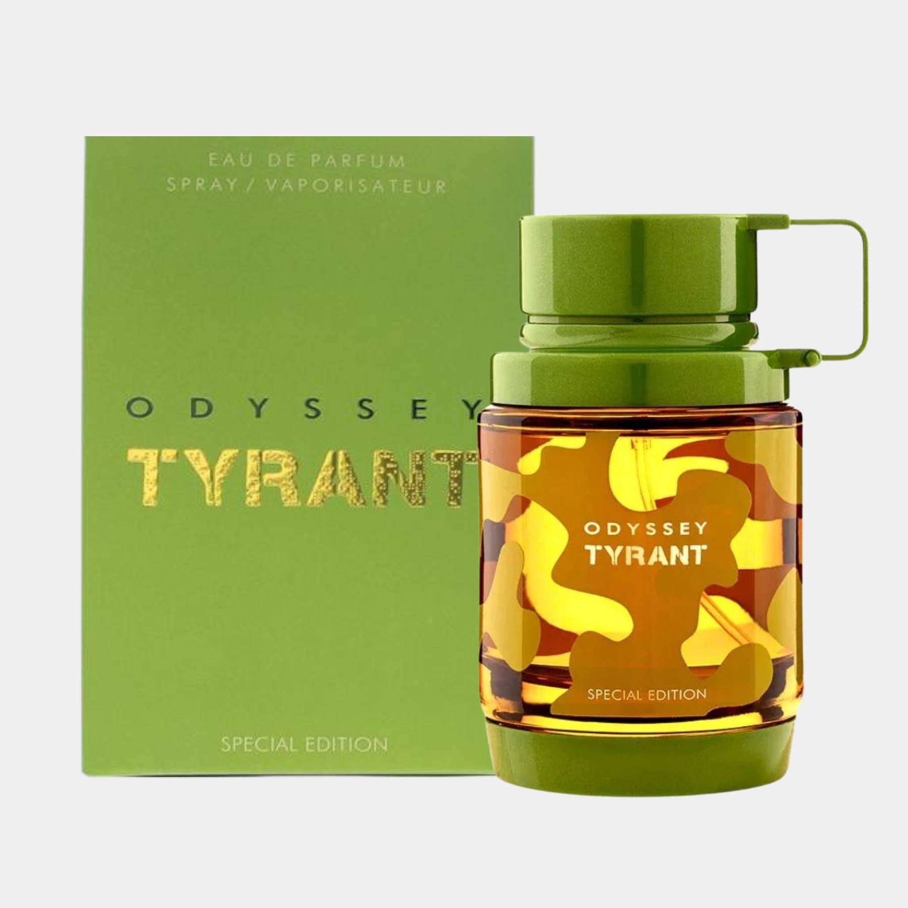 Armaf Odyssey Tyrant 100ml Eau de Parfum for Men front view bottle and box