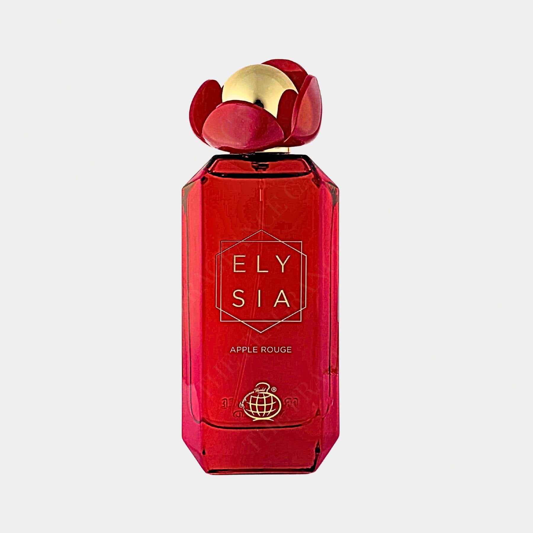 Fragrance World Elysia Apple Rouge 100ml eau de parfum for men and women front view of bottle