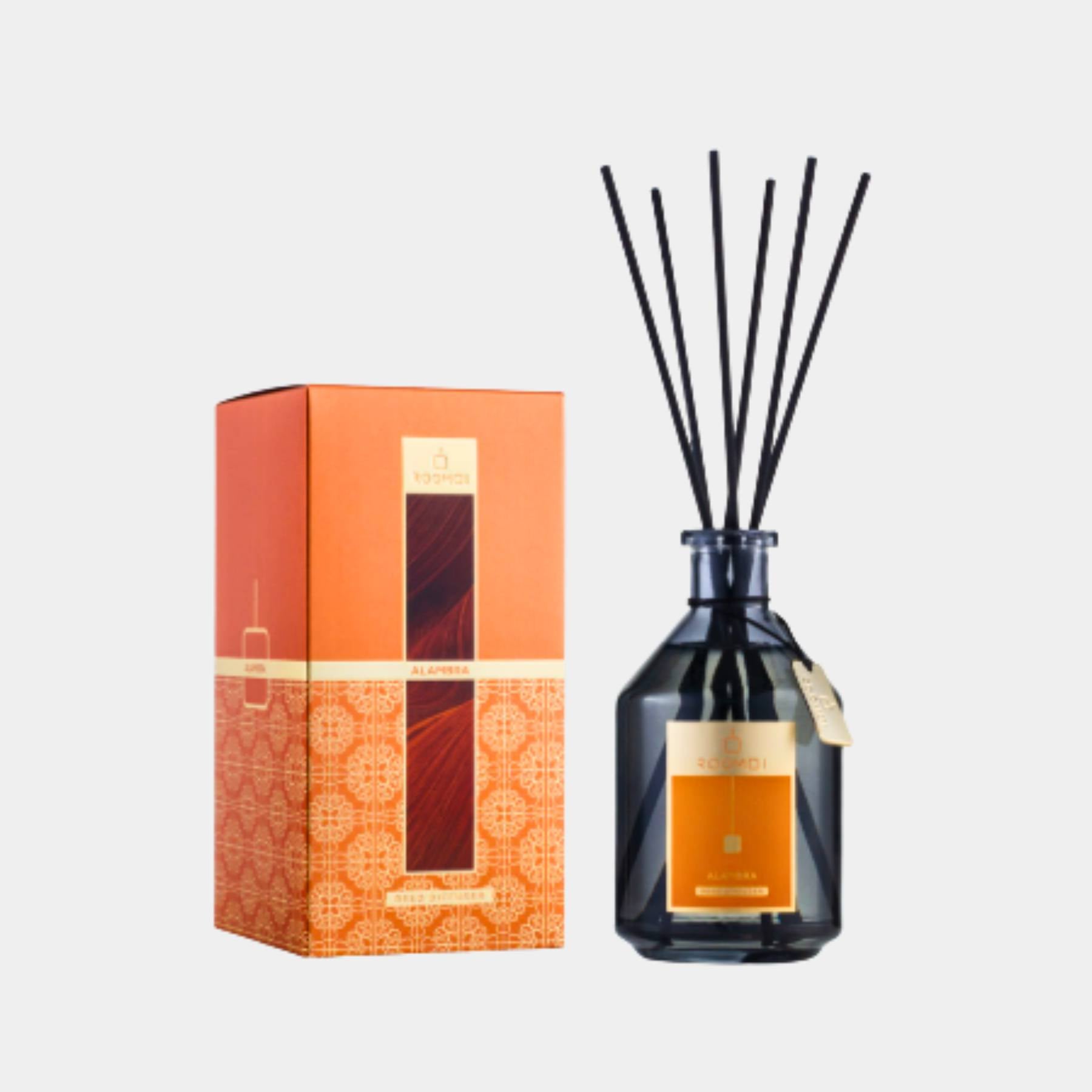 ROOMOI Alambra 500ml Reed Diffuser bottle and box