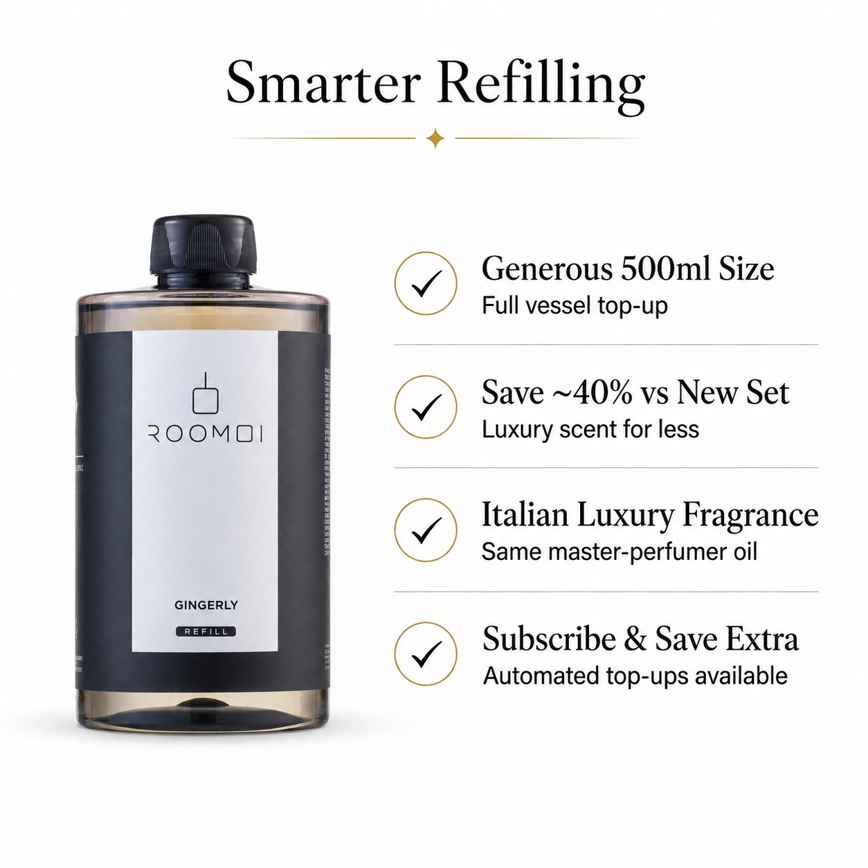 Roomoi Gingerly Reed Diffuser Refill Benefits