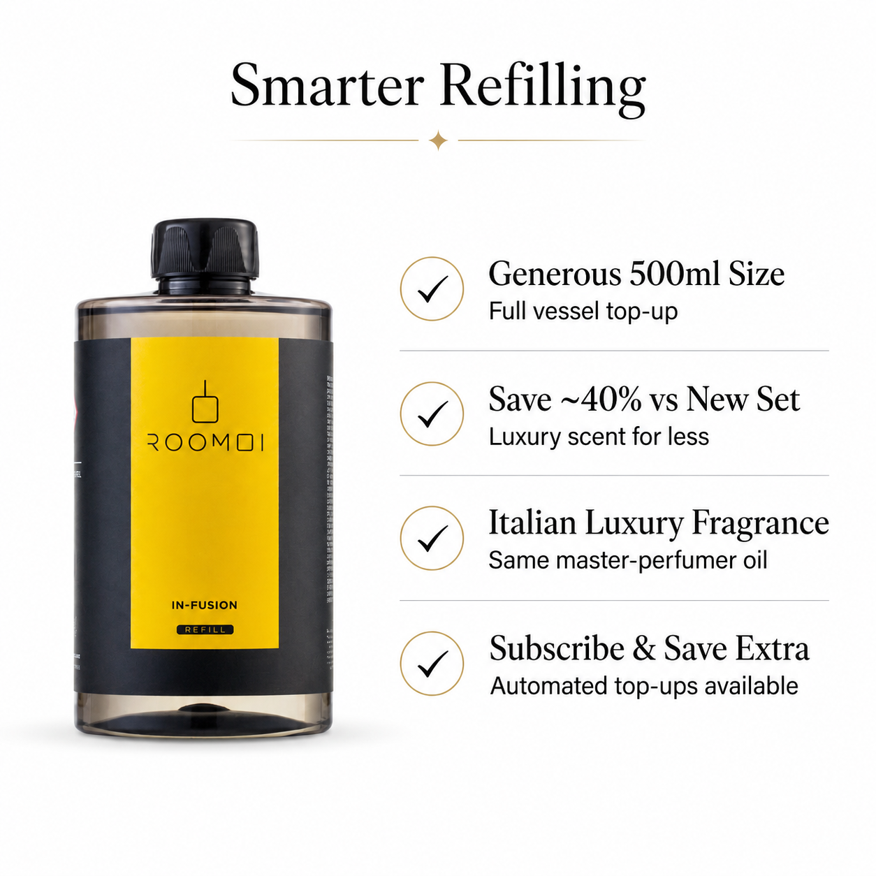Roomoi Infusion l Reed Diffuser Refill Benefits