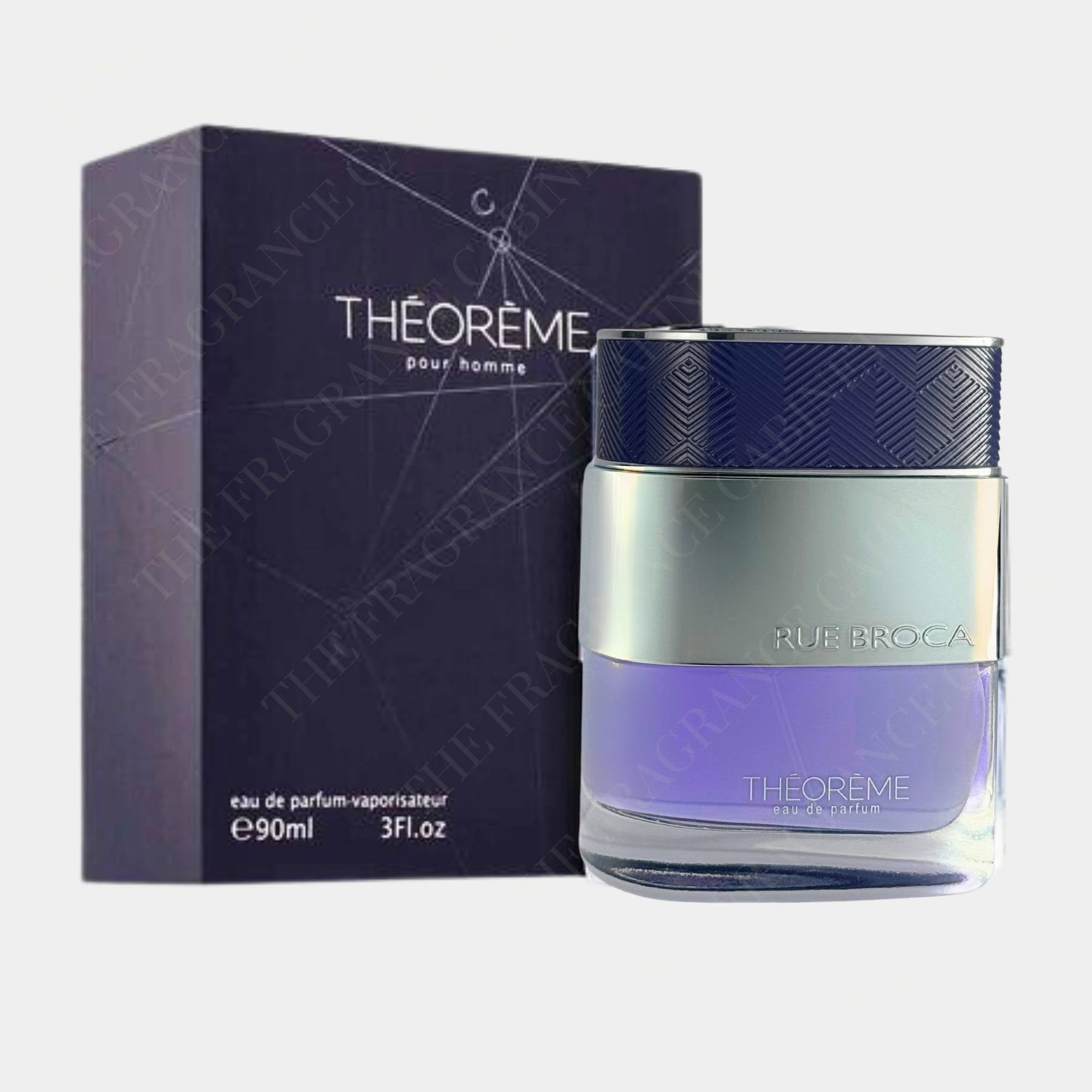 Rue Broca Theoreme Homme 90ml Eau de Parfum for men front view of bottle and box