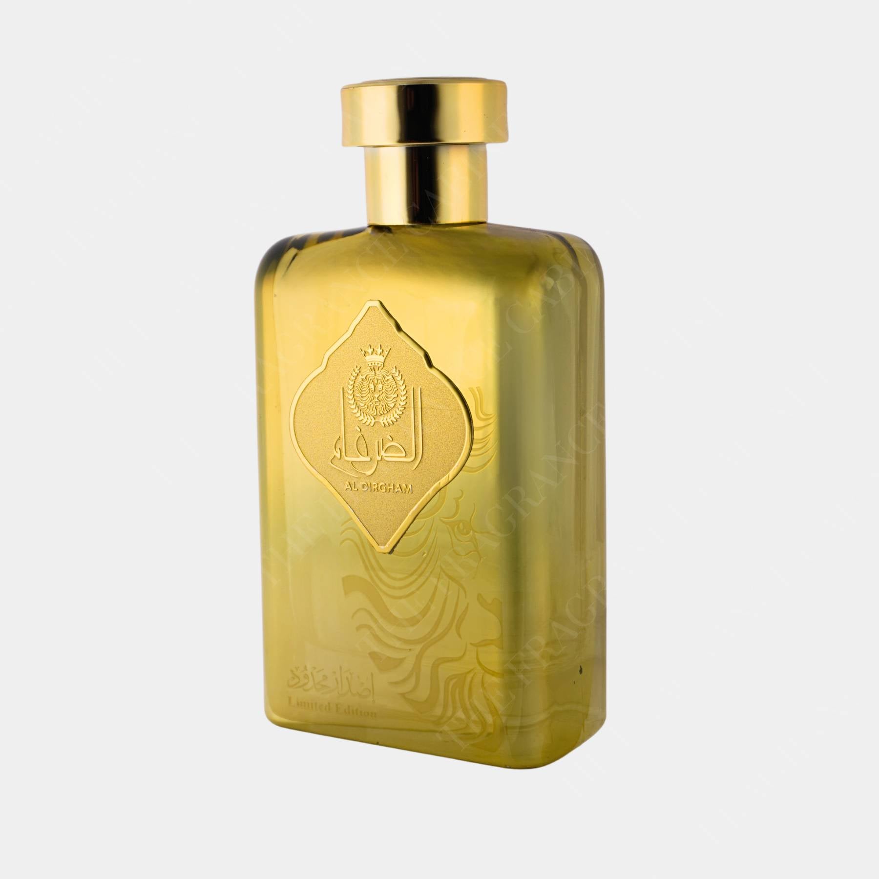 Ard Al Zaafaran Al Dirgham 100ml eau de parfum front view of bottle, side on
