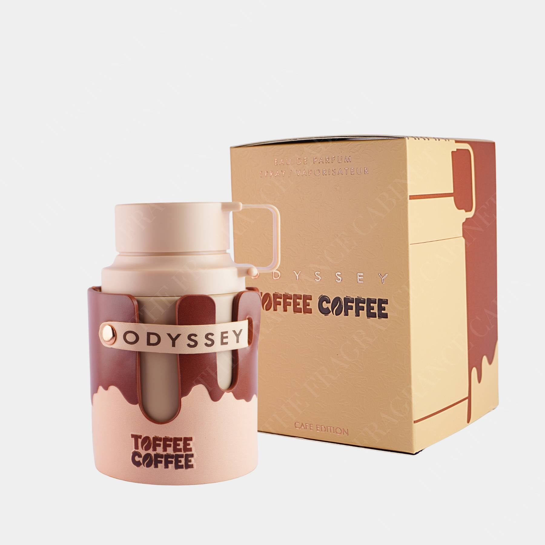 Armaf Odyssey toffee coffee 100ml eau de parfum front view of bottle and box 