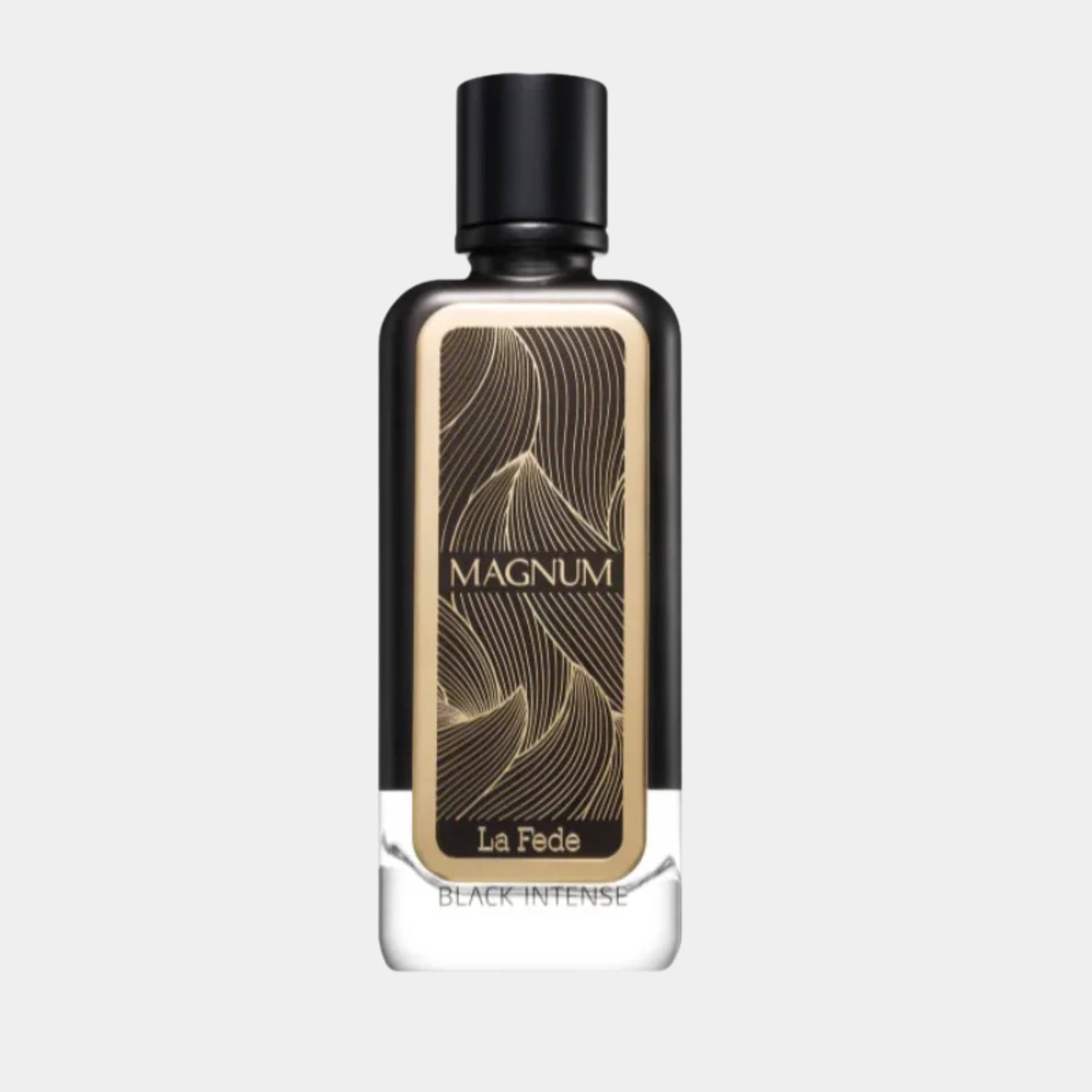 Khadlaj Le Feda Magnum Black Intense 100ml eau de parfum for men front view 