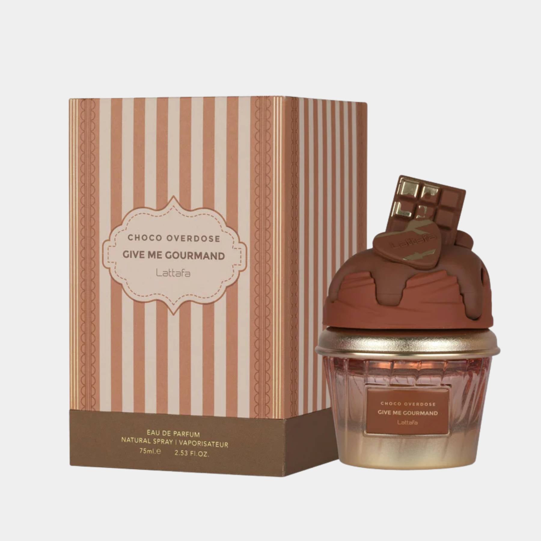 Lattafa Choco Overdose 75ml bottle and box