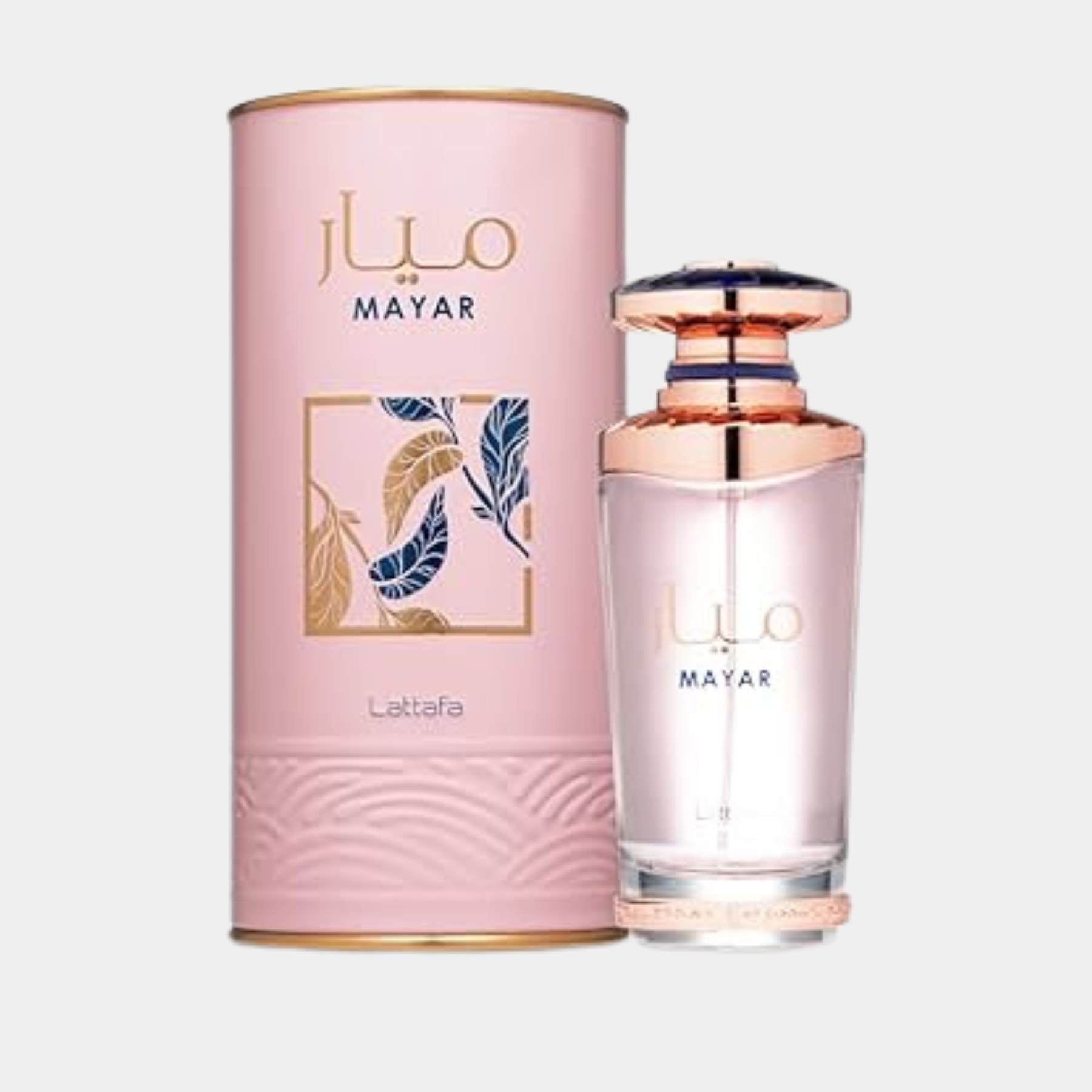 Lattafa Mayar 100ml eau de parfum front view of bottle and box 