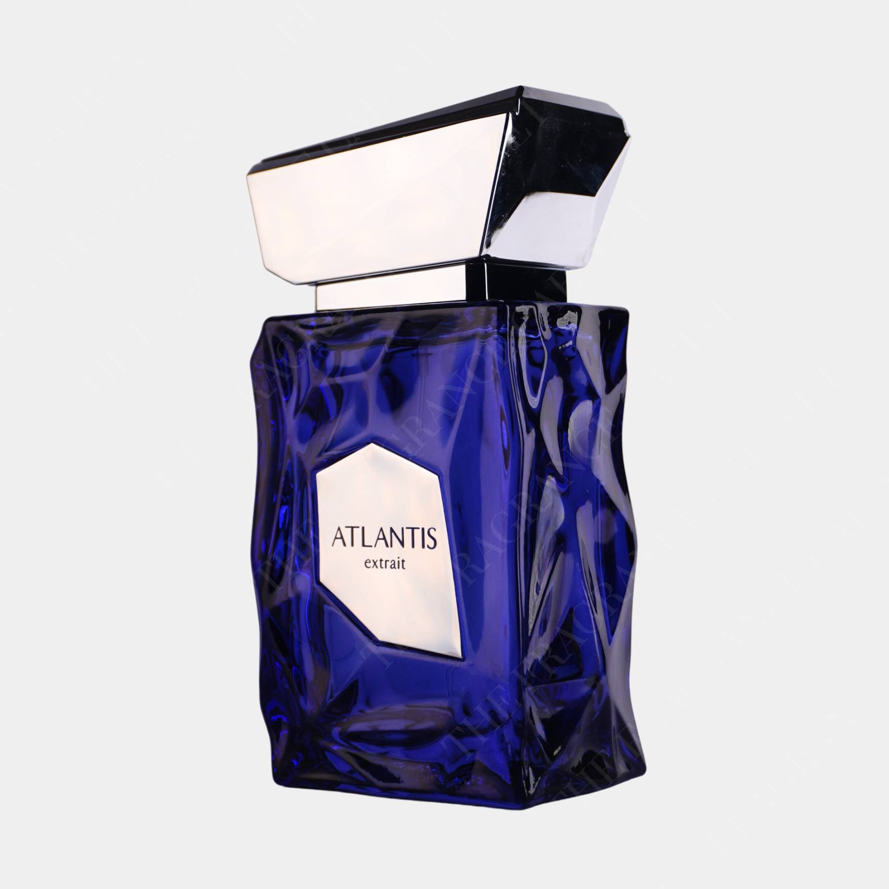 French Avenue Atlantis Extrait 100ml Extrait de Parfum front view of bottle, side on 
