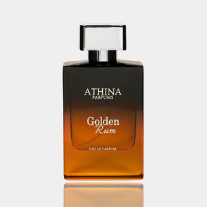 Athina Parfums Golden Rum perfume bottle on a white background