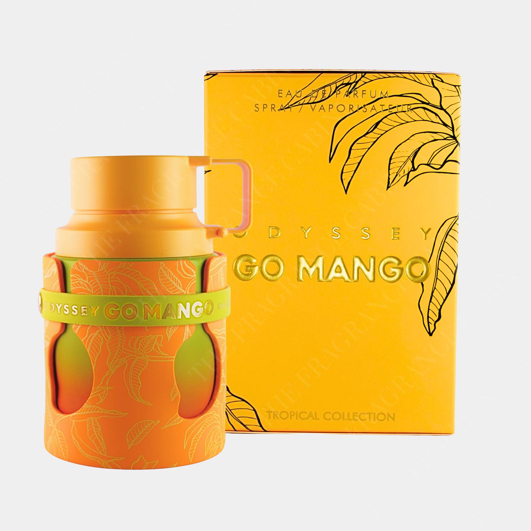 Armaf Odyssey Go Mango 100ml Eau de Parfum front view of bottle and box