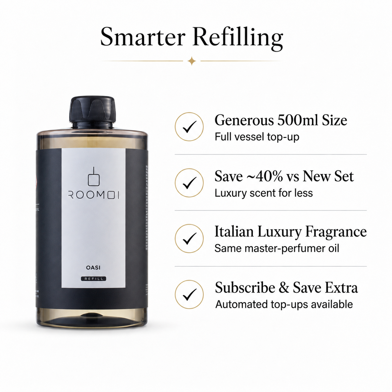 Roomoi Oasi Reed Diffuser Refill Benefits 